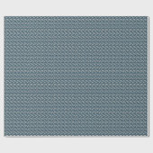 Blauw en wit geschilderde bloemen cadeaupapier (Vlak)