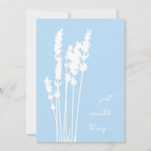 Blauw en Wit Gesilhouetteerde Bloemkaart Kaart