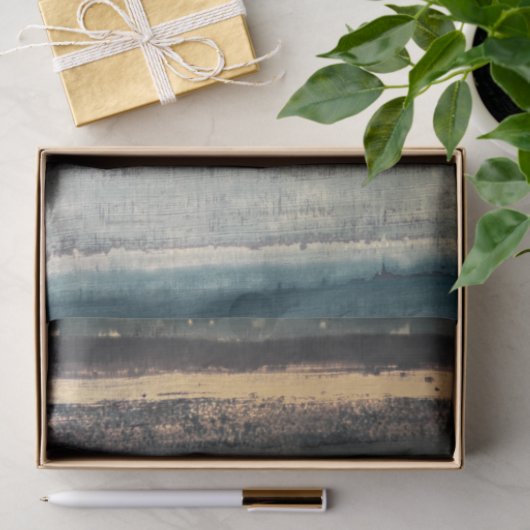 Blauw en Wit Gestreept Achtergrondpatroon Tissuepapier (Geschenk)