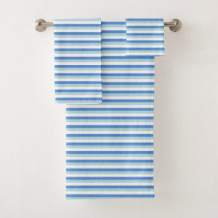 Blauw en wit gestreept bad handdoek