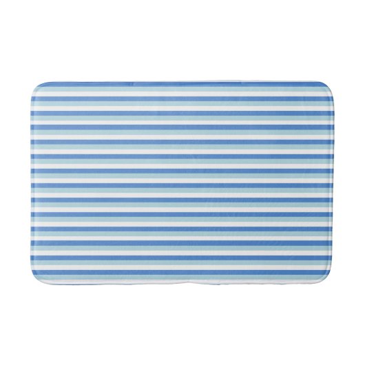 Blauw en wit gestreept badmat (Voorkant)