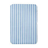 Blauw en wit gestreept badmat (Voorkant Verticaal)