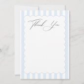 Blauw en wit gestreept bedankkaart (Voorkant)