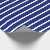 Blauw en wit gestreept cadeaupapier (Hoek)