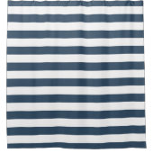 Blauw en wit gestreept douchegordijn (Voorkant)