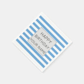 Blauw en wit gestreept, gelukkige dag servet (Hoek)