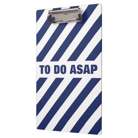 Blauw en wit gestreept klembord (Links)
