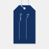 Blauw en wit gestreept Label Cadeaulabel (Achterkant)