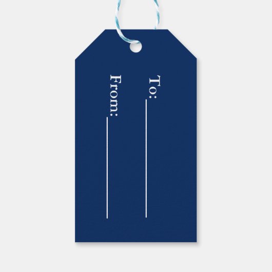 Blauw en wit gestreept Label Cadeaulabel (Achterkant)