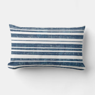 Blauw en wit gestreept lumbaal kussen