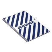 Blauw en wit gestreept Notitieboek (Rechterzijde)