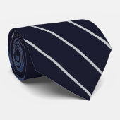 Blauw en Wit Gestreept Patroon Stropdas (Opgerold)