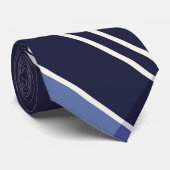 Blauw en Wit Gestreept Patroon Stropdas (Opgerold)