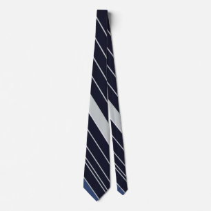 Blauw en Wit Gestreept Patroon Stropdas
