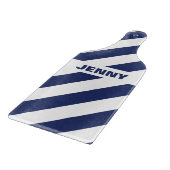 Blauw en wit gestreept snijplank (Hoek)