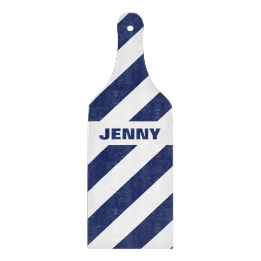 Blauw en wit gestreept snijplank (Voorkant)