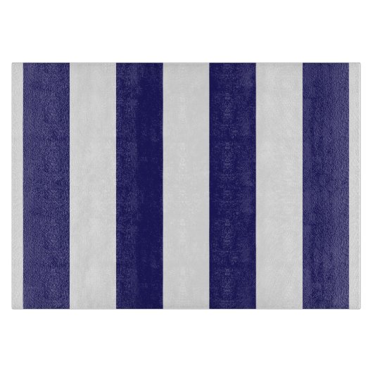 Blauw en wit gestreept snijvlak snijplank (Voorkant)