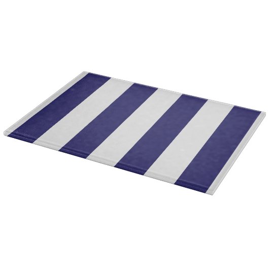 Blauw en wit gestreept snijvlak snijplank (Hoek)