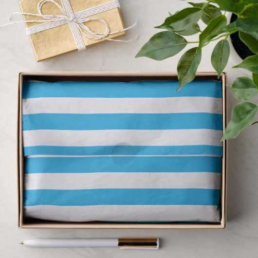 Blauw en wit gestreept tissuepapier (Geschenk)