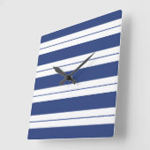 Blauw en wit gestreept vierkante klok (Hoek)