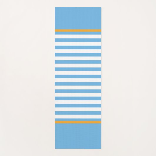 Blauw en wit gestreept yogamat (Voorkant)