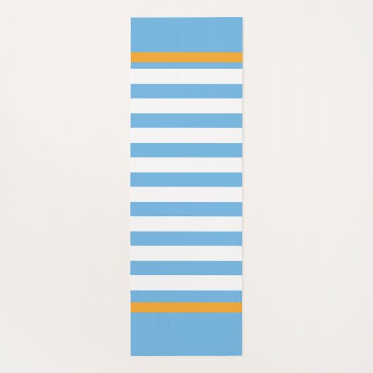 Blauw en wit gestreept yogamat (Achterkant)