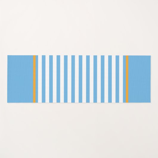 Blauw en wit gestreept yogamat (Voorkant (horizontaal))