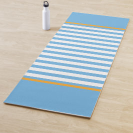 Blauw en wit gestreept yogamat