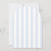 Blauw en wit gestreepte monogram bruiloft kaart (Achterkant)