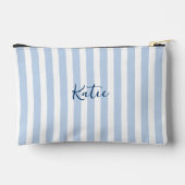 Blauw en wit gestreepte naam etui (Achterkant)