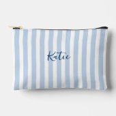 Blauw en wit gestreepte naam etui (Voorkant)