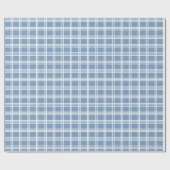 Blauw en wit gestreepte ruit cadeaupapier (Vlak)