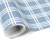 Blauw en wit gestreepte ruit cadeaupapier (Rol Hoek)