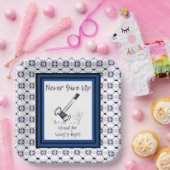 Blauw en wit geven Borden van Gavel Paper nooit op Papieren Bordje (Feest)