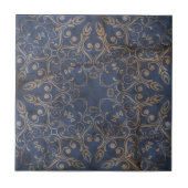 Blauw en wit gewitspoeld met één blik tegeltje (Voorkant)