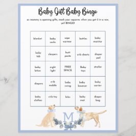 Blauw en Wit Gingham Baby shower spel
