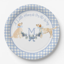 Blauw en Wit Gingham Baby shower Welkomstbord