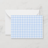 Blauw en wit gingham Boy briefkaart (Achterkant)