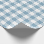 Blauw en wit Gingham Cadeaupapier (Hoek)