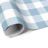 Blauw en wit Gingham Cadeaupapier (Rol Hoek)