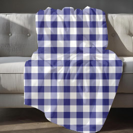 Blauw en wit Gingham controleert patroon Fleece Deken