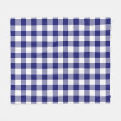 Blauw en wit Gingham controleert patroon Fleece Deken (Voorkant (Horizontaal))