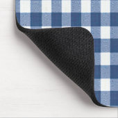 Blauw en Wit Gingham Gecontroleerd Muismat (Hoek)
