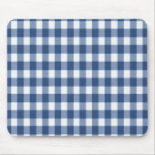Blauw en Wit Gingham Gecontroleerd Muismat (Voorkant)