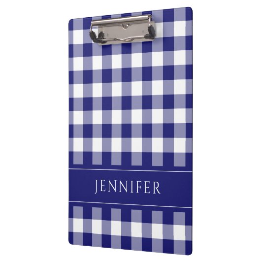 Blauw en wit Gingham Gecontroleerde Patroonnaam Af Klembord (Links)
