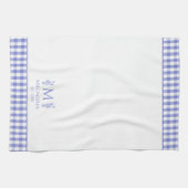 Blauw en Wit Gingham Gepersonaliseerd aangepaste n Theedoek (Horizontaal)