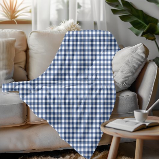 Blauw en wit Gingham geruit gezellige stijl Fleece Deken