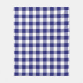 Blauw En Wit Gingham Geruit Patroon Fleece Deken (Voorkant)