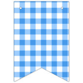 Blauw en wit gingham, laat me de fijne verjaardag  vlaggetjes (Eerste vlag)