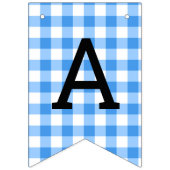 Blauw en wit gingham, laat me de fijne verjaardag  vlaggetjes (Derde vlag)